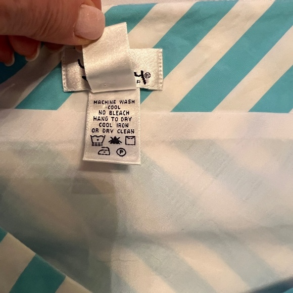 Lilly Pulitzer Sunflower Striped Dress Blue/White Sz12 - Picture 12 of 12